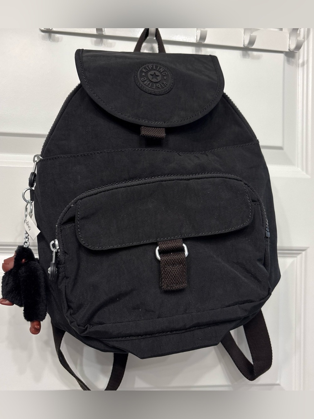 Kipling Queenie Black Tonal Casual Daypack Backpack unisex adult or kid